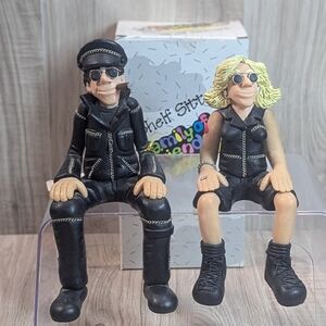 "Biker Dude" Cigar Sunglasses Dangle Zippers Motorcycle Guy SHELF SITTER